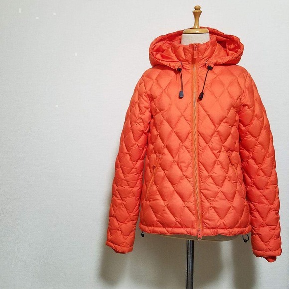 Aspesi Jackets & Blazers - Aspesi Orange Diamond Quilted Down Puffer Jacket Hooded Womens Size S